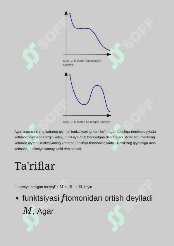 Monotonik funktsiya 2