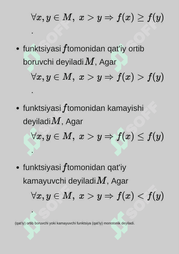 Monotonik funktsiya 3