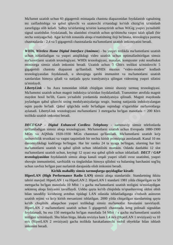 SIMSIZ AXBOROT UZATISH TEXNOLOGIYALARI 3