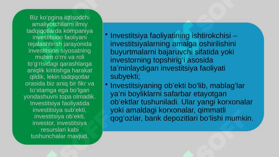 INVESTITSIYA FAOLIYATI VA INVESTITSIYA SIYOSATI 7