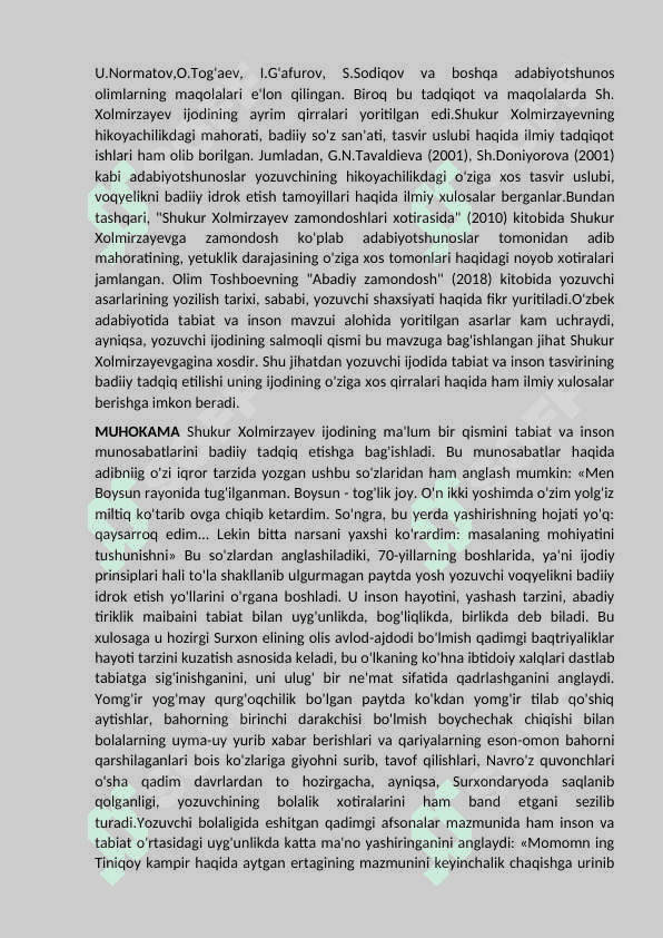 Shukur Xolmurzayev  o‘zbek milliy hikoyachilik  san’atinining san'atkori 2