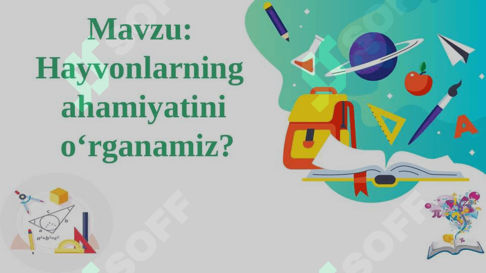 Hayvonlarning ahamiyatini o'rganamiz 1-sinf tabiiy fan 2