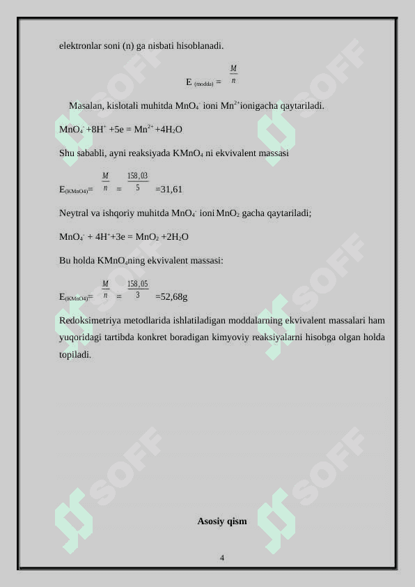 Oksidlanish-qaytarilish metodi yordamida titrlash 4