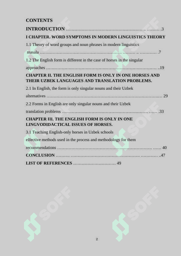 Features of translating noun phrases and number categories in English 2