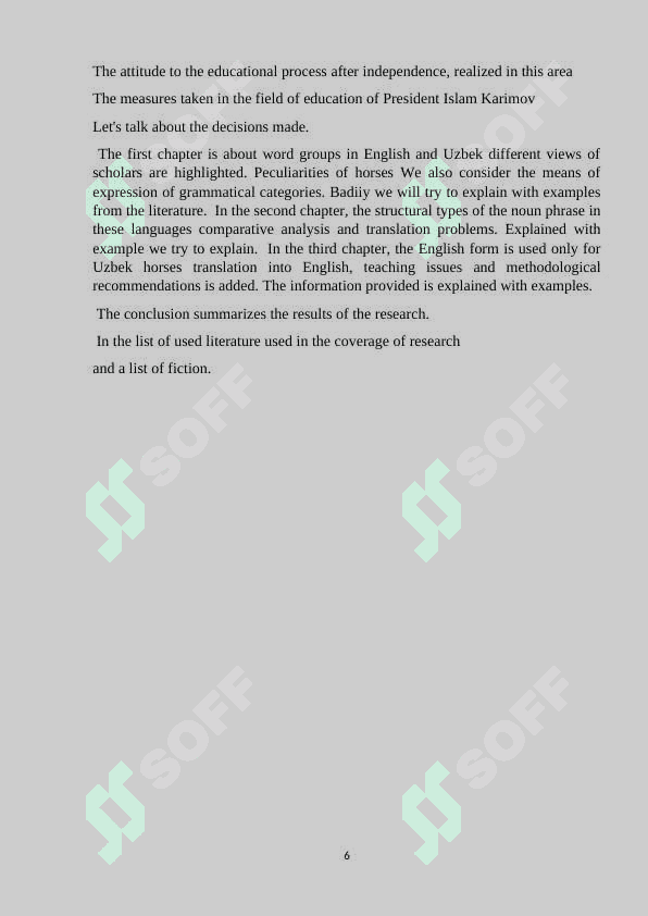 Features of translating noun phrases and number categories in English 6