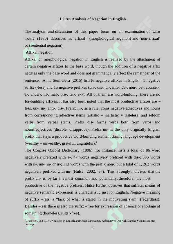 THE GRAMMAR OF ENGLSH NEGATION ITS IMPACT ON SENTENCE MEANING COURSE PAPER.docx 8