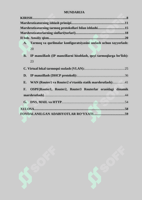 "Marshrutizator (router). Marshrutizatorning ishlash prinsipi" mavzusida Individual loyiha 1 7