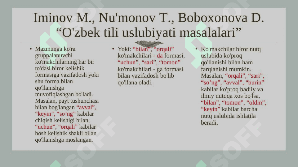 Yordamchi so’zlar va undovlarning uslubiy xususiyatlari 6