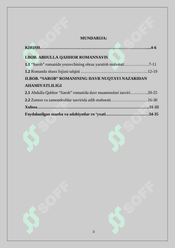 “Sarob romanida davr va shaxs fojiasi talqini” 2