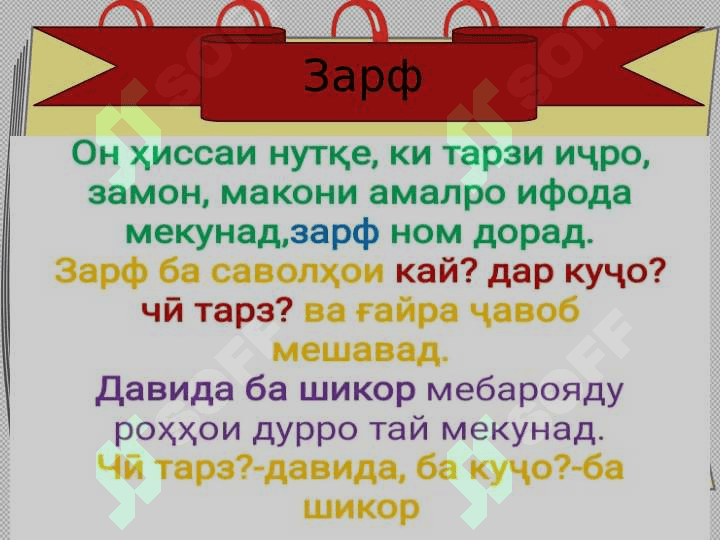 Зарф ва хусусиятҳои он 2