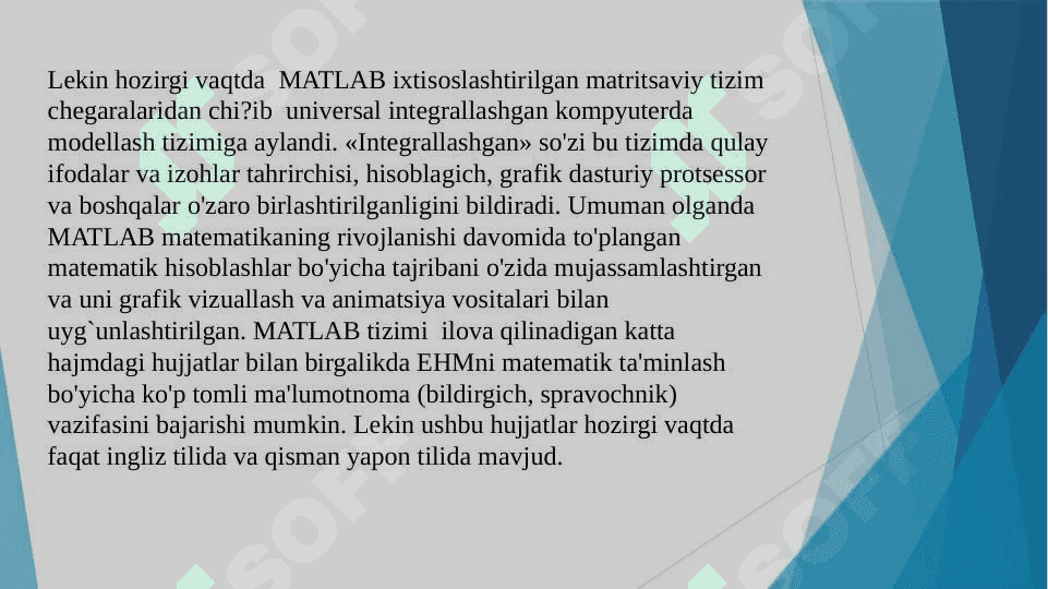 Matlab dasturi imkoniyatlari haqida 4