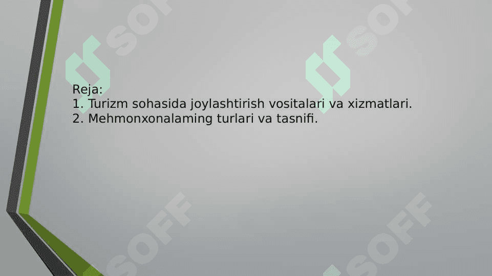 Turizm sohasida joylashtirish xizmatlari 2
