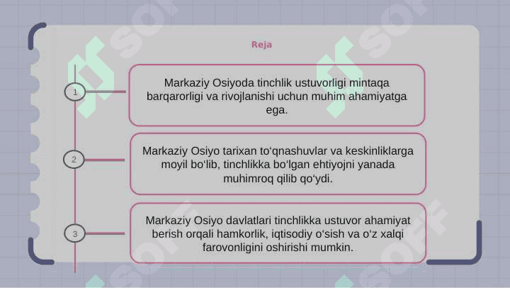 O‘zbekistonning Markaziy Osiyoda tinchlik va barqarorlikni ta’minlashdagi o‘rni 2