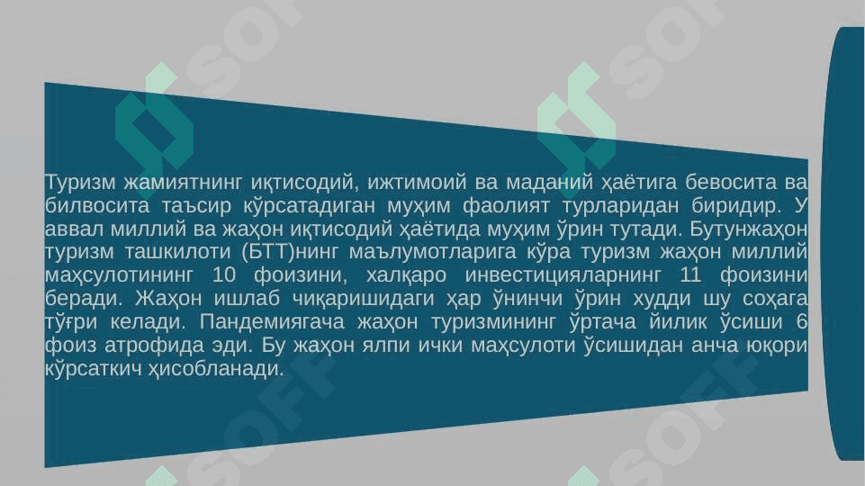 Turizmning mohiyati faoliyat sifatida rivojlantirish xususiyatlari 2