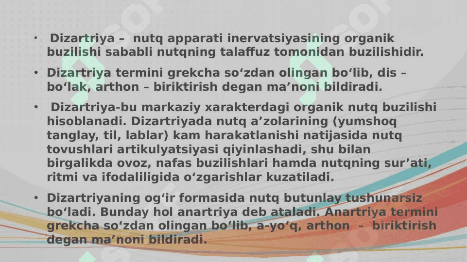 Dizartriya tasnifi 2