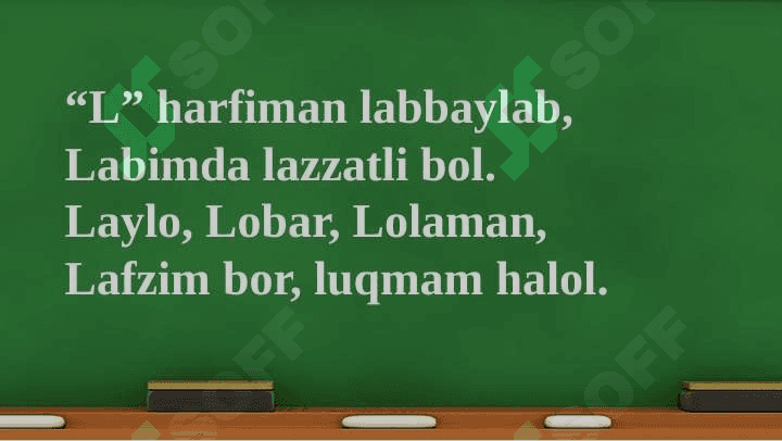 Yozuv darsi 1-sinf bosh L harfi 5