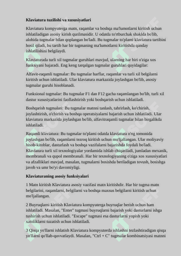 Kirish-chiqish qurilmalari klaviatura, sichqoncha, printer 2