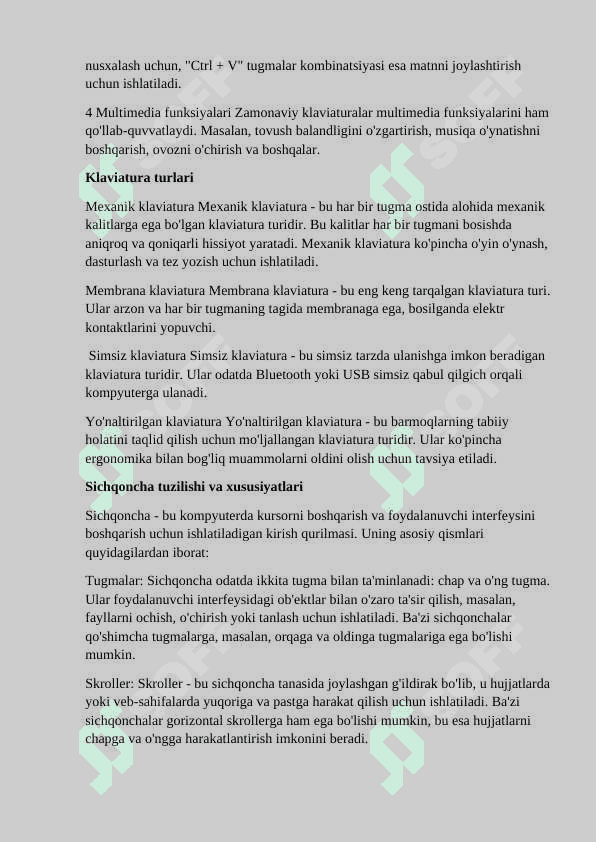 Kirish-chiqish qurilmalari klaviatura, sichqoncha, printer 3