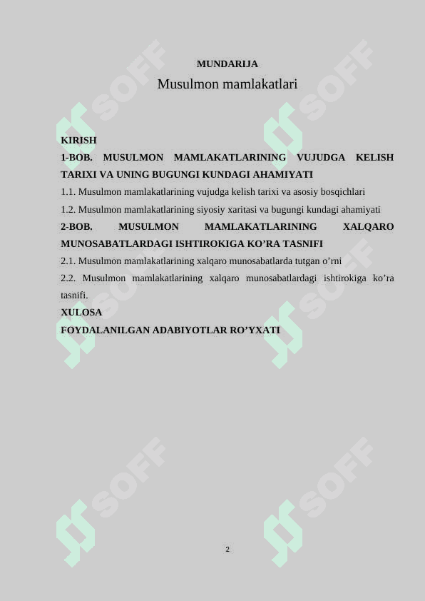 Musulmon mamlakatlari 2