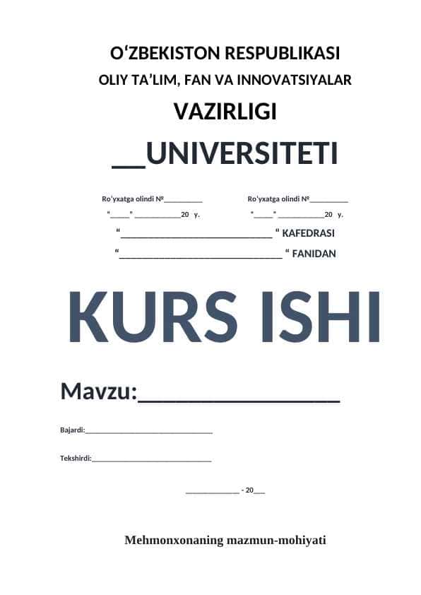 Mehmonxonaning mazmun-mohiyati