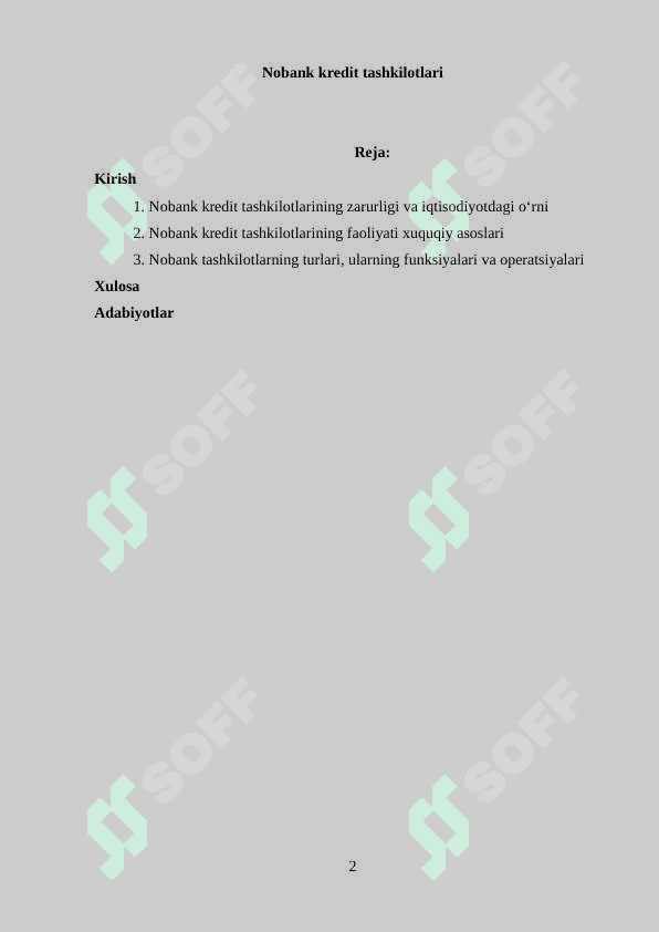 Nobank kredit tashkilotlari 2