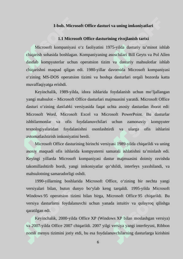 Microsft Office dasturlarini o‘qitish metodikasi (Microsft Office дастурларини ўқитиш методикаси) 6