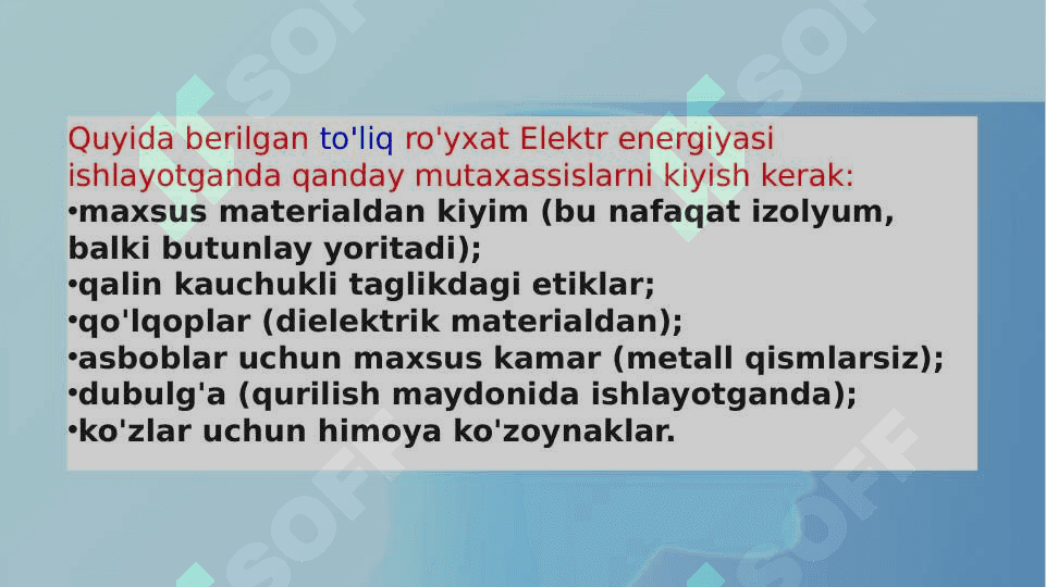 Elektrotexnik himoya vositalari va saqlovchi moslamalar 2