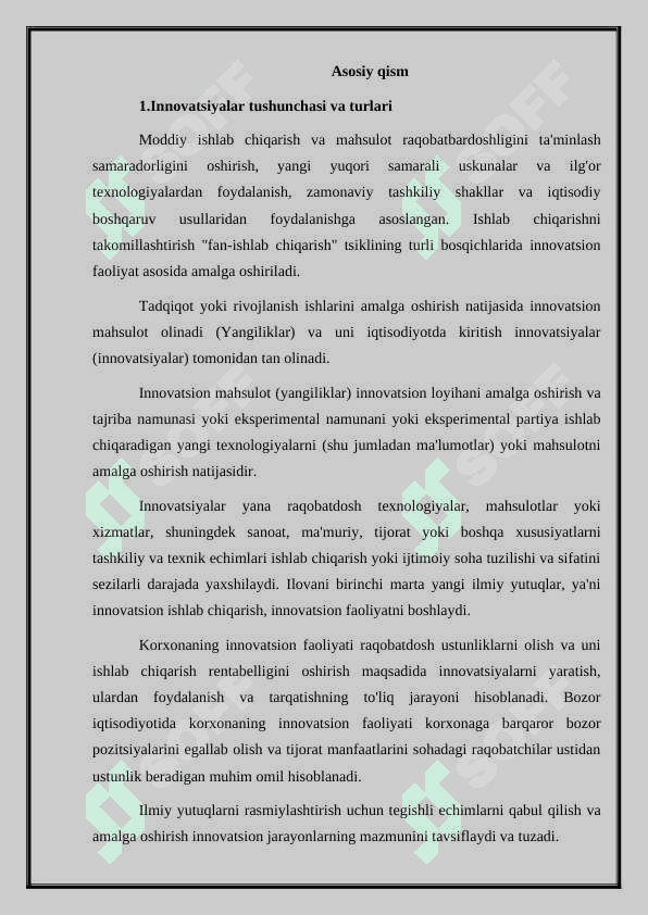 Ilmiy inovatsion faoliyatining qonuniy va normativ huquqiy asosini ahamiyati 5