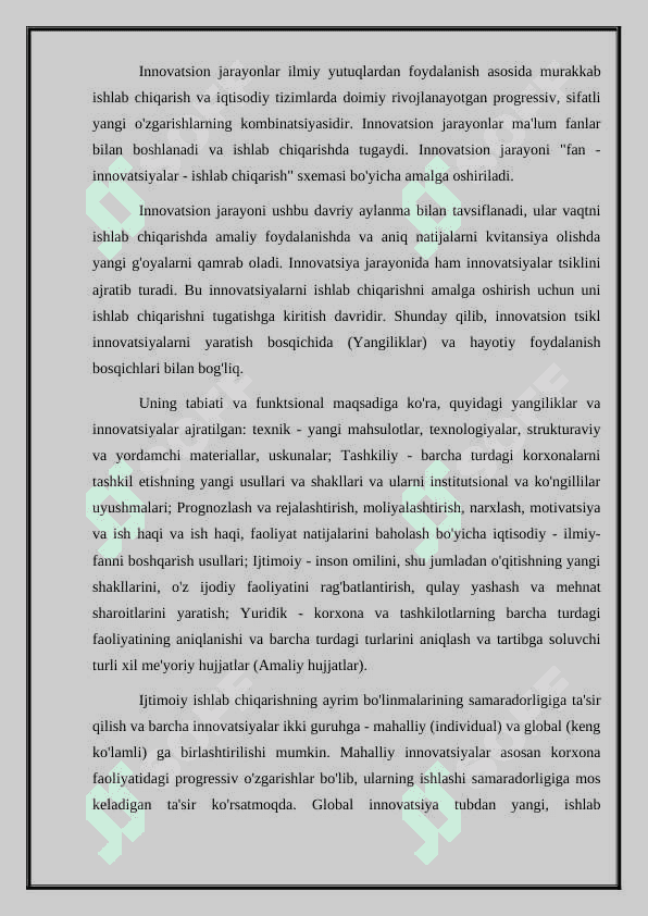 Ilmiy inovatsion faoliyatining qonuniy va normativ huquqiy asosini ahamiyati 6