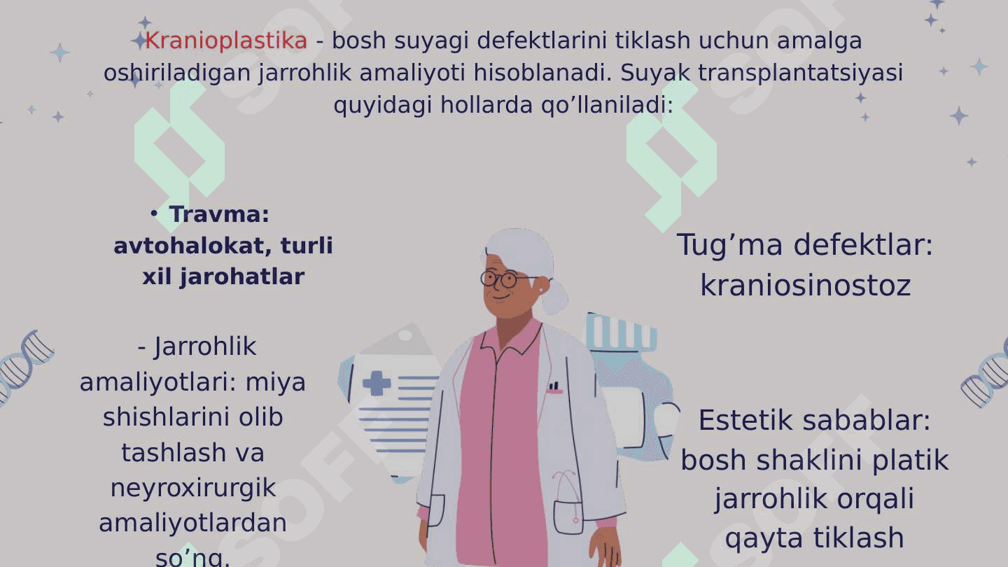 Kranioplastikada suyak transplantatsiyasi 2
