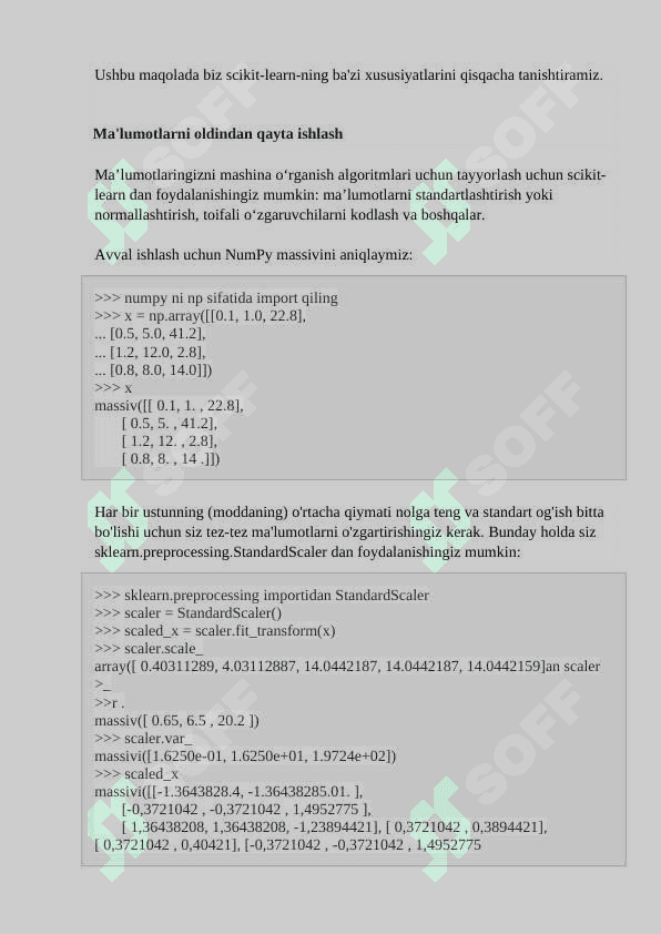 Pythonda scikit kutubxonasi 3