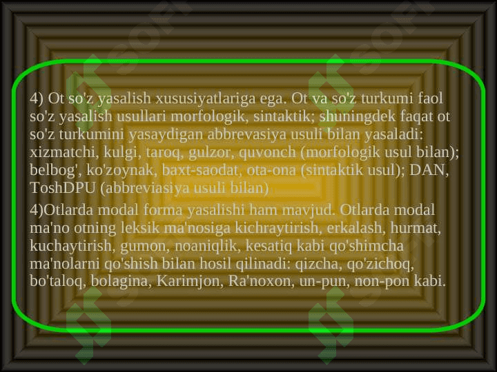 Otning tarifi va leksik- grammatik xususiyatlari 4