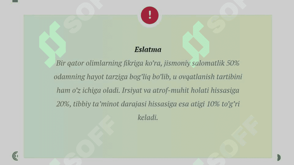 OVQATLANISH GIGIYENASI VA SOG’LOM OVQATLANISH 3