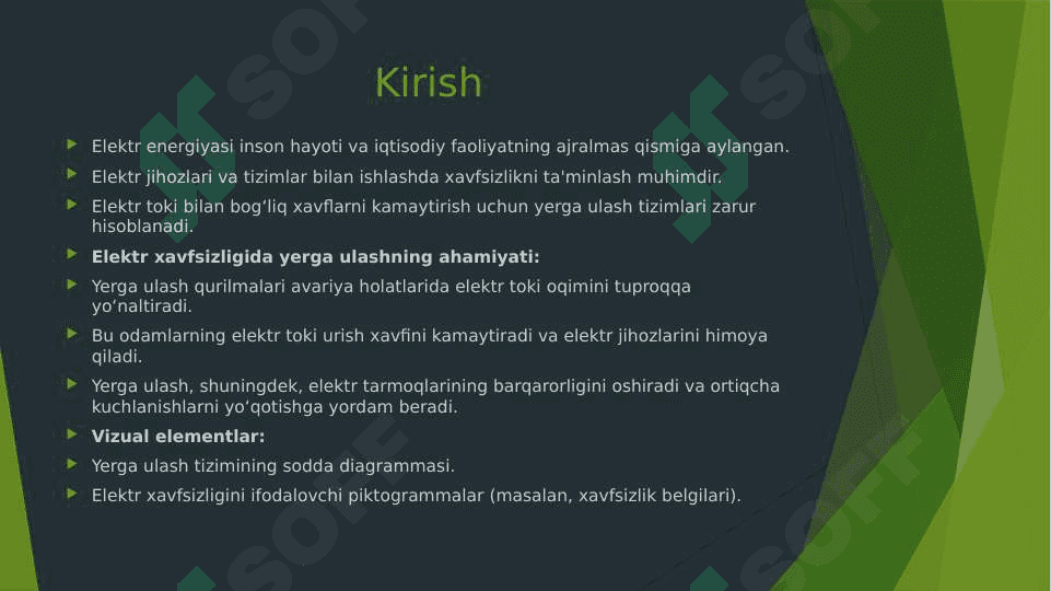 Yerga ulash qurilmalarini hisoblash. Inson tanasining elektrga qarshiligini o’lchash 3