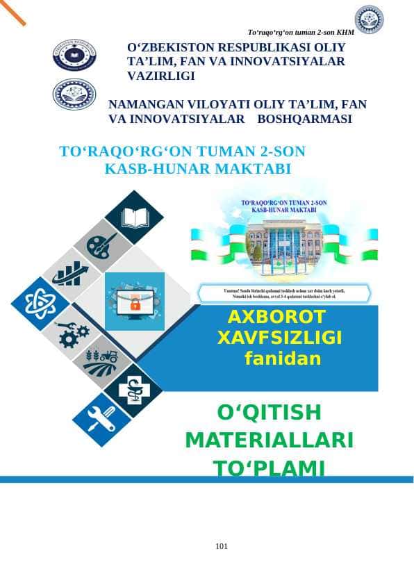 Axborot xavfsizligi fanidan O'qitish materiallari to'plami