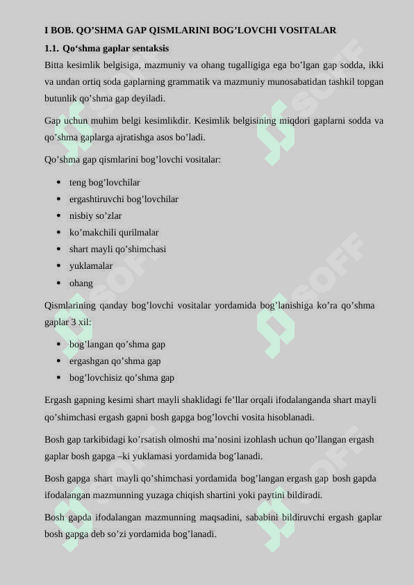 ZIDLOV BOG'LOVCHILI QO'SHMA GAPLAR | KURS ISHI 6