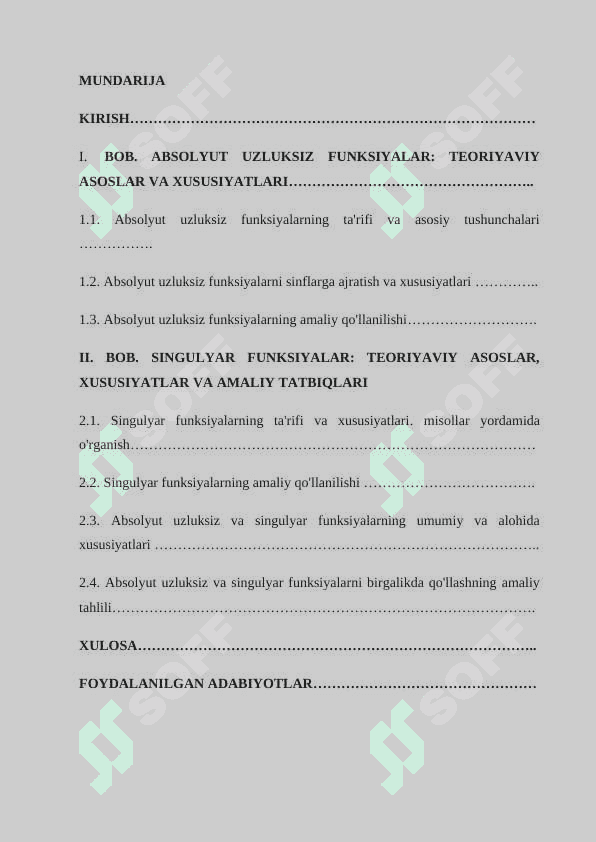 Absolyut uzluksiz va singulyar funksiyalar  kurs ishi 2