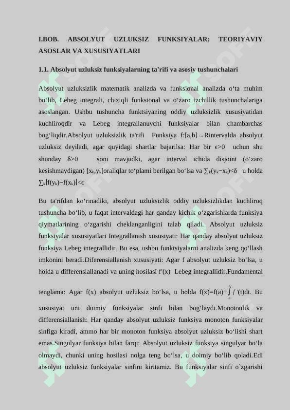 Absolyut uzluksiz va singulyar funksiyalar  kurs ishi 6