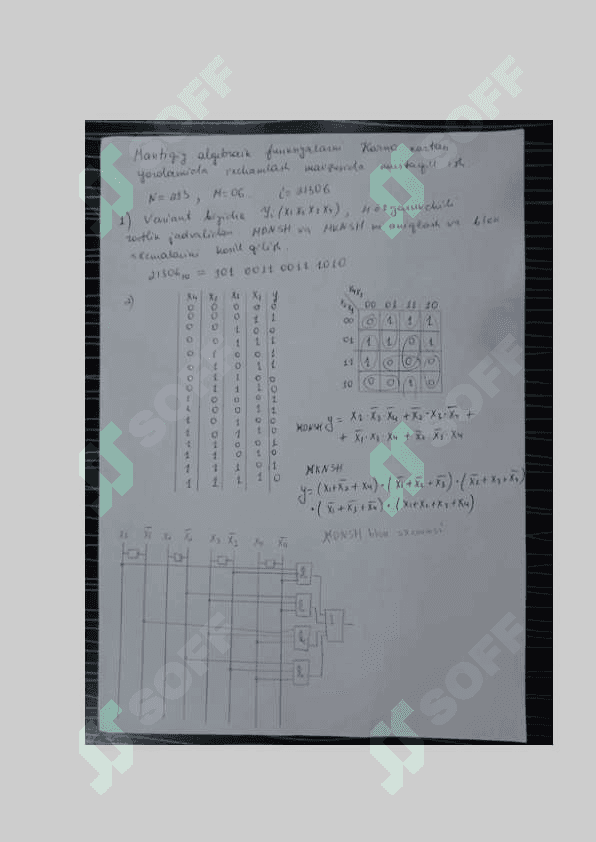Mantiqiy algebraik funksiyalarni Karno kartasi yordamida ixchamlash 4
