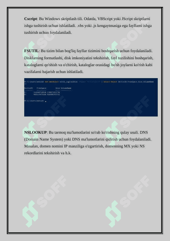 Windowsda buyruqlar satri intepretatori va Powershell muhiti. Powershellda ssenariylar yaratish 4