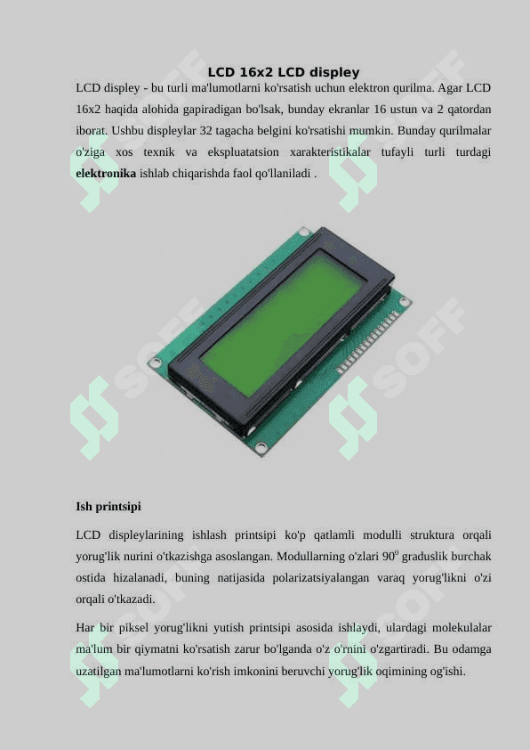 Bir razryadli va to’rt razryadli yetti segmetli indikator(display) 2