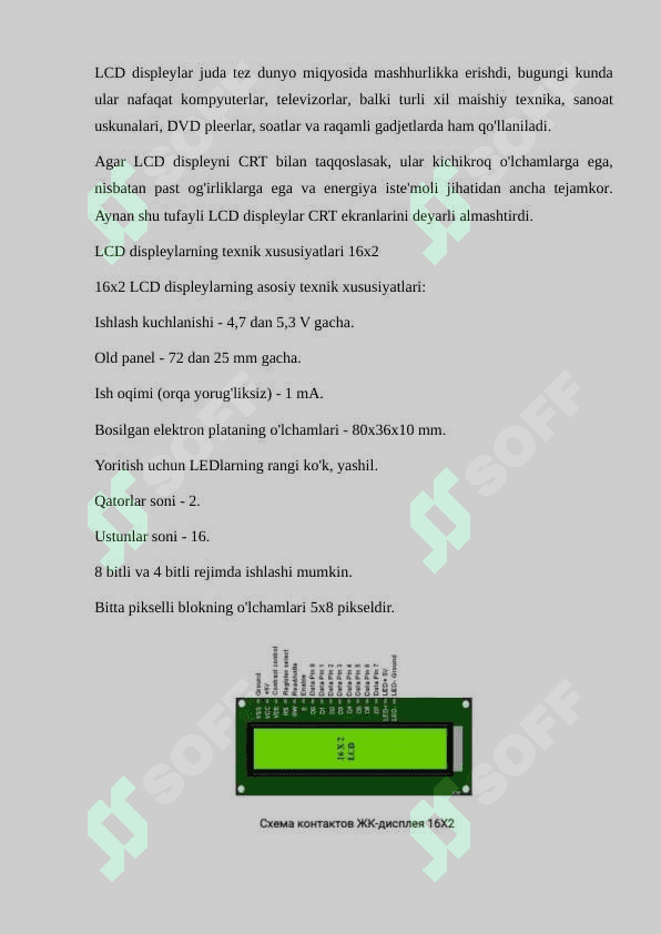 Bir razryadli va to’rt razryadli yetti segmetli indikator(display) 3