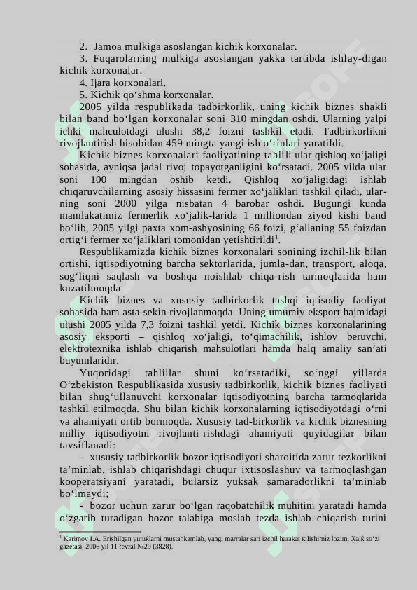 О‘zbekistonda tadbirkorlik faoliyatini rivojlantirish muammolari. 4