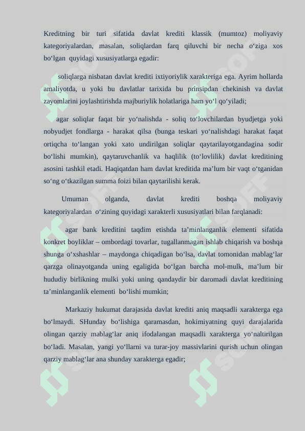 Davlat krediti va uning kredit munosabatlaridagi roli 8