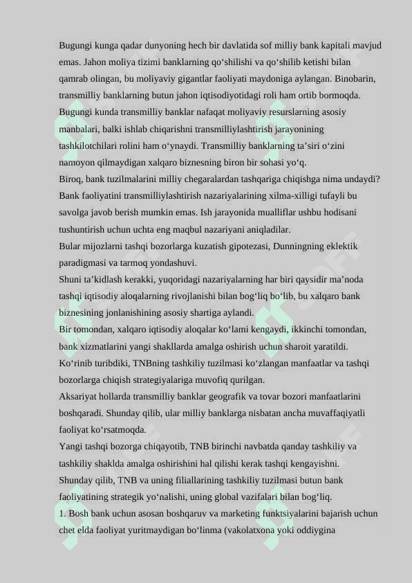 Transmilliy banklar faoliyatining o‘ziga xos xususiyatlari 5