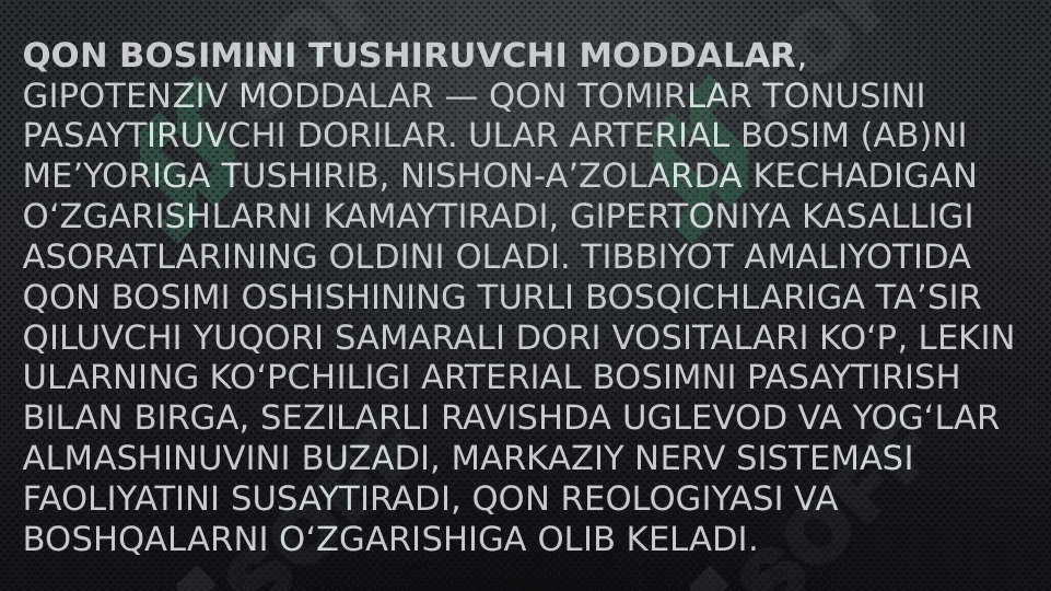 Gipotoniyada qo’llaniladigan dori vositalar 3