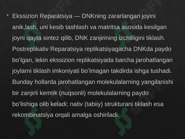 Reparatsiya fermentlari faoliyatining xilma-xilligi. Noallel genlarning o'zaro ta'siri. Pleyotropiya 3