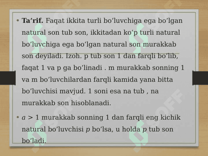 Tub va murakkab sonlar 4