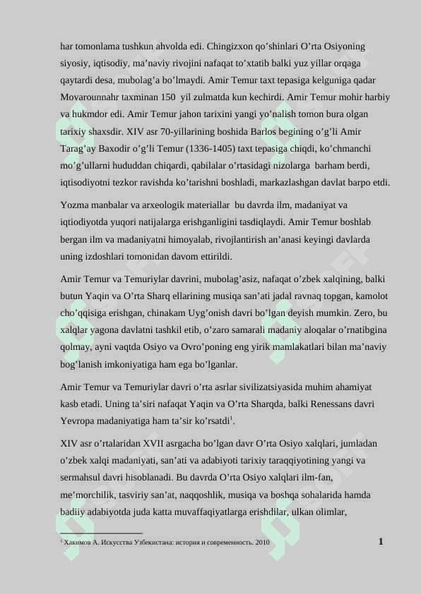 Temuriylar davri madaniyati va musiqiy hayoti (arxitektura, miniatyura, adabiyot va musiqa) 3