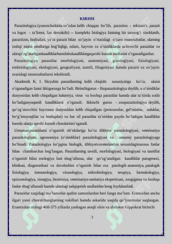 Parazit chuvalchanglar 3
